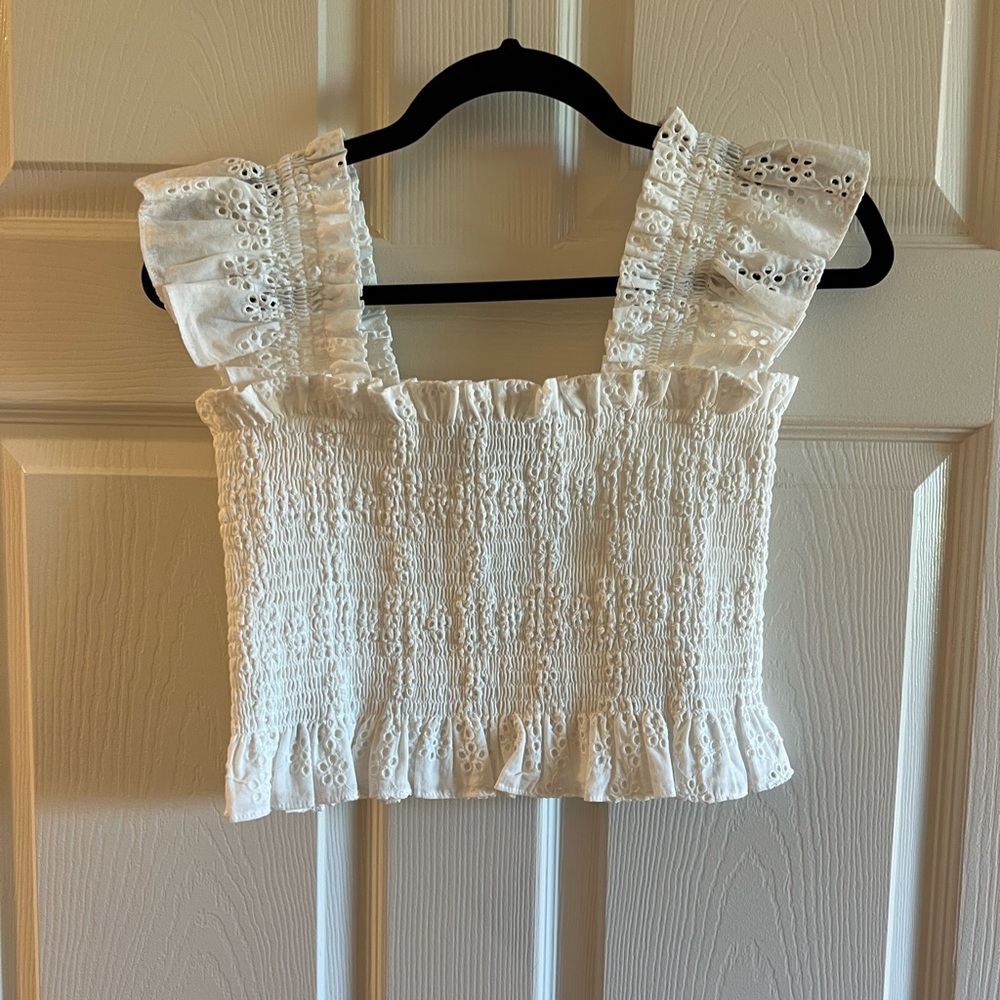 Hill House White Eyelet Nap Dress Top